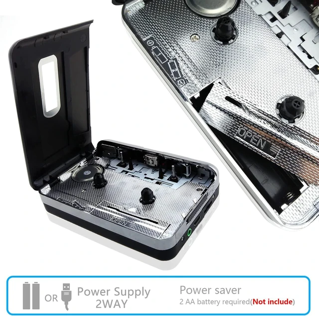 Alt view image 5 of 7 - Cassette Tape Player Portable Tape Player Audio Cassette to Digital Converter, Compatible with Laptops and Personal Computers Convert Cassette Tape Recorder to iPod Format