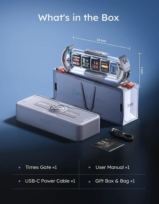 Alt view image 7 of 7 - Divoom Times Gate - Cyberpunk Gaming Setup Digital Alarm Clock, Smart APP, WiFi Connect, RGB LED Display, Personalized Financial & Bitcoin Dashboard, Pixel Art for Gaming Room & Office Decor, Silver