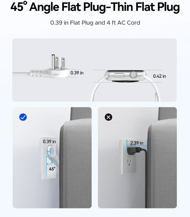 Alt view image 5 of 7 - Cruise Approved Travel Power Strip, 4FT Wrap-Around Extension Cord,with 4 Outlets 3 USB Ports (1 USB C), Compact outlet extender for Hotel Travel Essentials ETL Listed-AP3