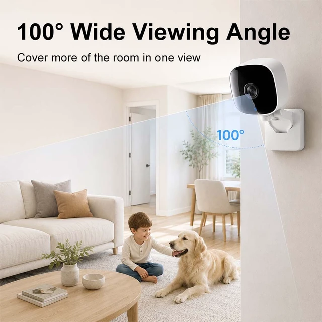 Alt view image 3 of 7 - Smart Indoor Security Camera with 940nm Infrared Night Vision,24/7 Monitoring, Cloud & TF Card Storage, 940nm Invisible IR, Wi-Fi Connected, Motion Detection