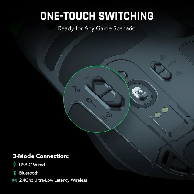 Alt view image 5 of 7 - Black Shark Funcooler Wireless Gaming Mouse, Active Cooling & Heating, Dual 8KHz Polling Rate, 30K DPI Optical Sensor, Tri-Mode Wireless, Charging Dock, Ergonomic Right-Hand for PC/Mac