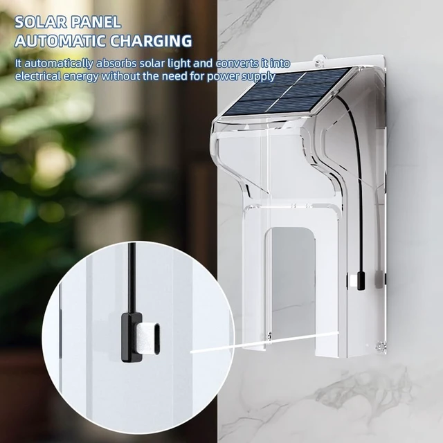 Alt view image 7 of 7 - Wireless WiFi Video Doorbell Camera with Solar Rain Cover - Two-Way Audio, Night Vision, Cloud Storage, 2.4G WiFi Video Doorbell with Chime, Easy Installation for Home Security (HD 720P)