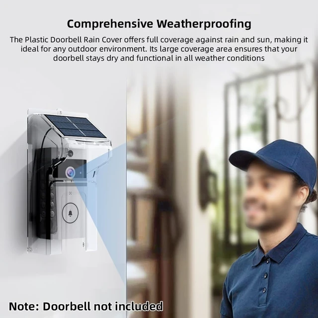 Alt view image 3 of 7 - Wireless WiFi Video Doorbell Camera with Solar Rain Cover - Two-Way Audio, Night Vision, Cloud Storage, 2.4G WiFi Video Doorbell with Chime, Easy Installation for Home Security (HD 720P)
