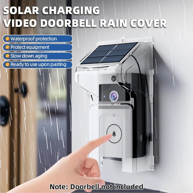 Alt view image 6 of 7 - Wireless WiFi Video Doorbell Camera with Solar Rain Cover - Two-Way Audio, Night Vision, Cloud Storage, 2.4G WiFi Video Doorbell with Chime, Easy Installation for Home Security (HD 720P)