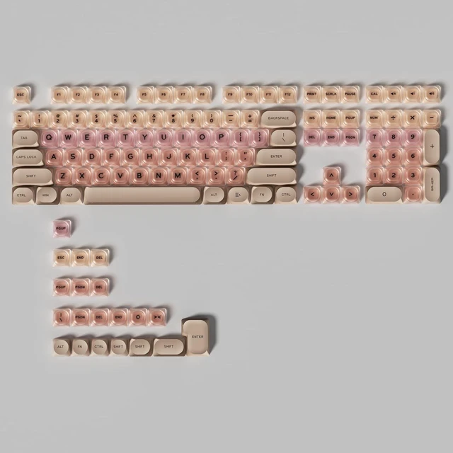 Main image of Guffercty kred HOA Profile Keycaps Set 132 PCS - PBT Cute Keycaps 75 Percent Compatible with Cherry MX Switch 60% 65% 75% 100% Mechanical Keyboards for Gaming & Office (Beige Liquid Foundation)