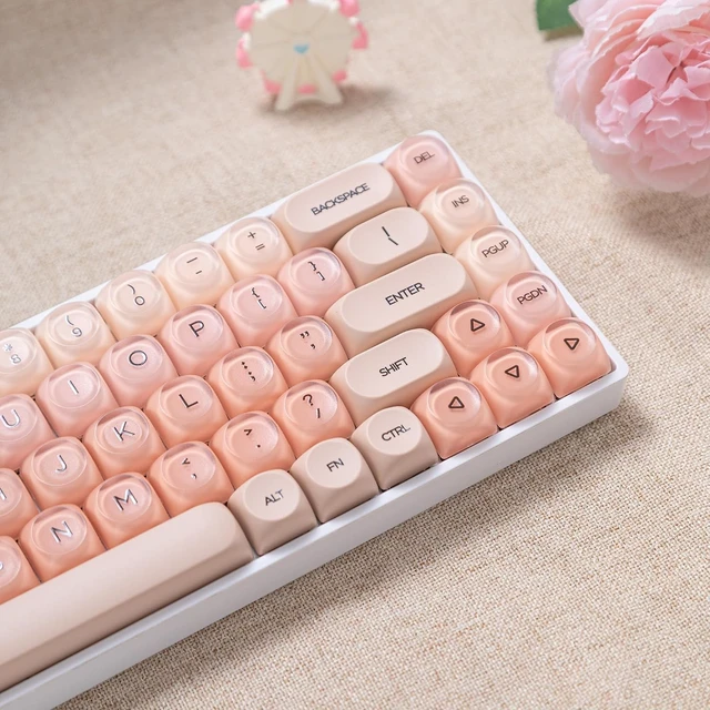 Alt view image 4 of 6 - Guffercty kred HOA Profile Keycaps Set 132 PCS - PBT Cute Keycaps 75 Percent Compatible with Cherry MX Switch 60% 65% 75% 100% Mechanical Keyboards for Gaming & Office (Beige Liquid Foundation)