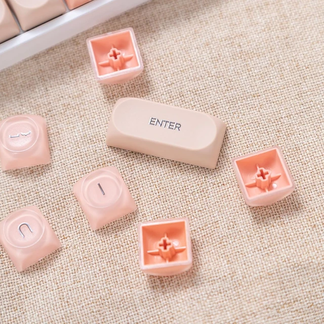 Alt view image 6 of 6 - Guffercty kred HOA Profile Keycaps Set 132 PCS - PBT Cute Keycaps 75 Percent Compatible with Cherry MX Switch 60% 65% 75% 100% Mechanical Keyboards for Gaming & Office (Beige Liquid Foundation)