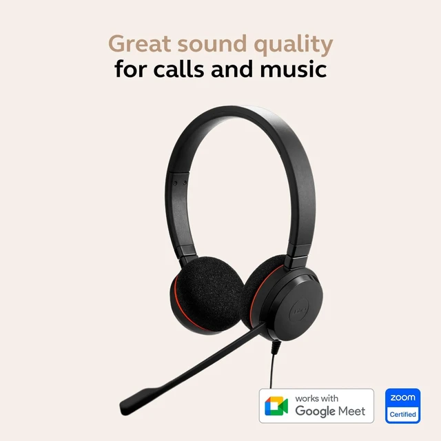 Alt view image 6 of 7 - Jabra Evolve 20 (2025 Edition) Wired USB Headset with Microphone, Black,Comfortable Dual-Ear Office Headset, USB-A/USB-C Connection, In-Line Call Control, Ideal for Office and Work from Home Setups