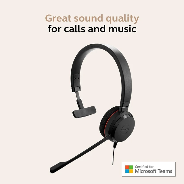 Alt view image 5 of 6 - Jabra Evolve 20 (2025 Edition) Single-Ear Headset for Office and Home - Call Control - All Platforms - USB-C/A Connectivity - Black
