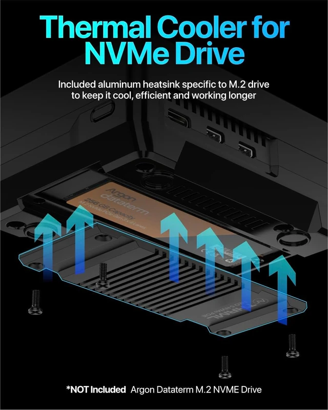 Alt view image 4 of 7 - Argon NEO 5 M.2 NVMe Case for Raspberry Pi 5 - Aluminum, Active Cooling