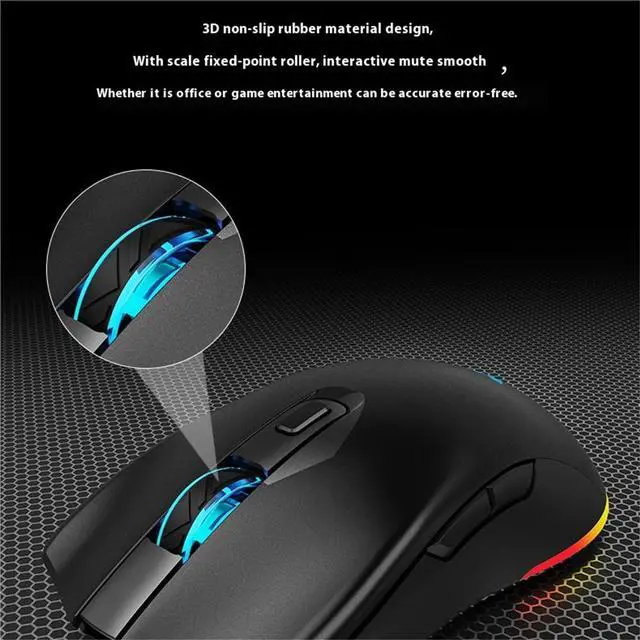 Alt view image 7 of 7 - M100 Wired Mouse, Audible Gaming Office Mouse Backlit Mechanical Macro Programming Laptop, 6400 dpi, 6 button, M1 white (office white)