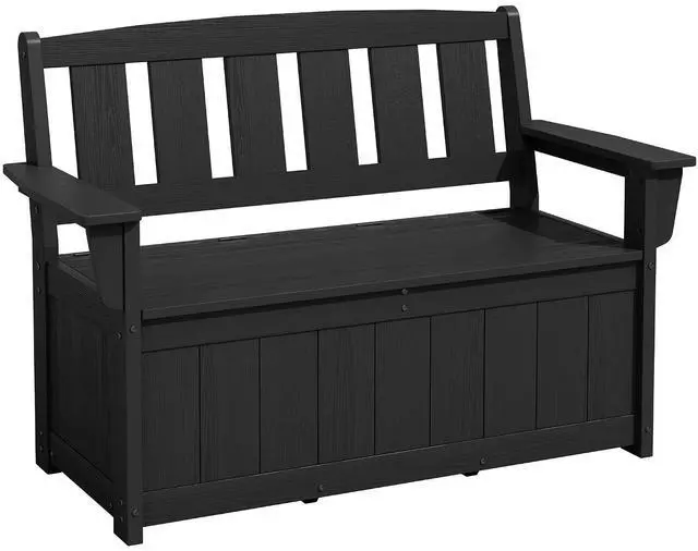Main image of HDPE Outdoor Storage Bench1(Dark Black)