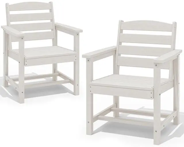 Main image of Patio Dining Chair Set of 2, White