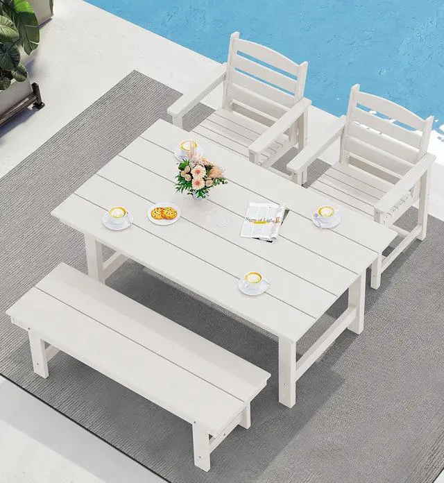 Alt view image 6 of 7 - Patio Dining Chair Set of 2, White