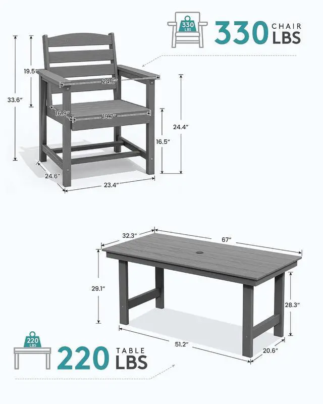 Alt view image 3 of 7 - Patio Dining Chair Set of 2, Gray