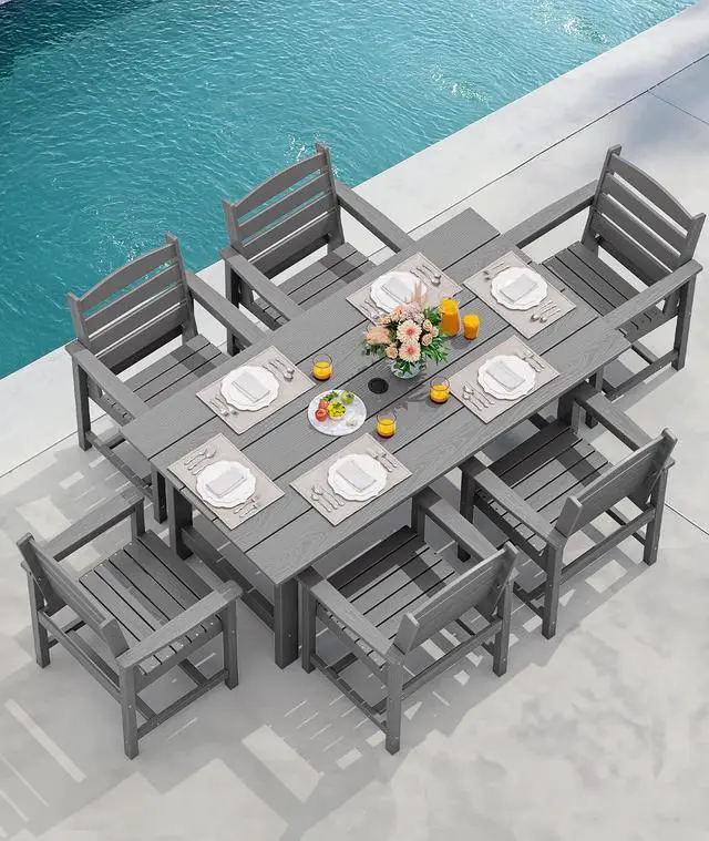 Alt view image 6 of 7 - Patio Dining Chair Set of 2, Gray