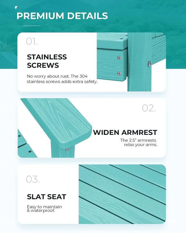 Alt view image 6 of 7 - Outdoor Dining Set for 6, HDPE Dining Furniture Set with Umbrella Hole Cut-Out Table and 1 Dining Bench and 4 Chairs, All Weather Outdoor Dining Bench Sets, Aruba
