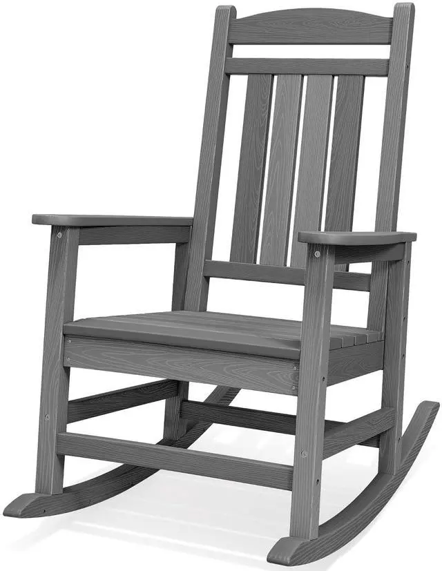 Main image of Oversized Outdoor Rocking Chair, HDPE Patio Rocking Chair All-Weather Porch Rocker for Balcony, Yard, Multi Gray