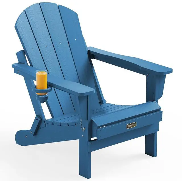 Main image of Folding Adirondack Chair for Patio Garden Outdoors- Sapphire
