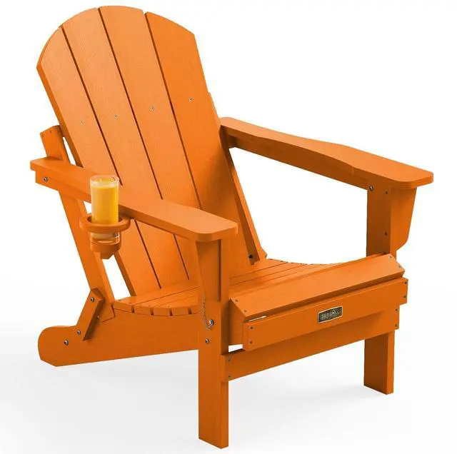 Main image of Adirondack Chair for Patio Garden Outdoors Heavy All-Weather Fire Pit Chairs - Orange