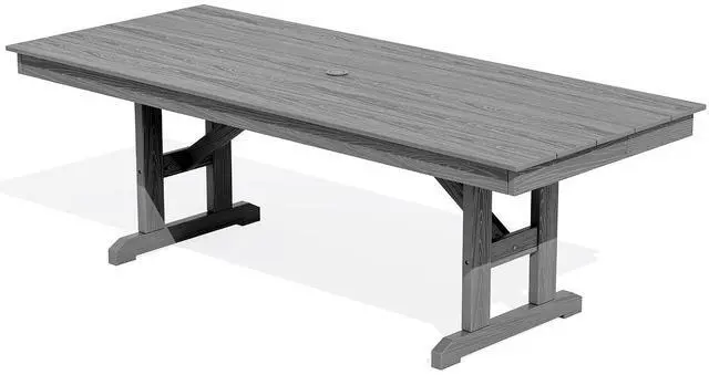 Main image of Outdoor Dining Table, 84" Rectangular Dining Table for 6-8 Person, All Weather HDPE Outdoor Furniture for Backyard, Garden, Gray