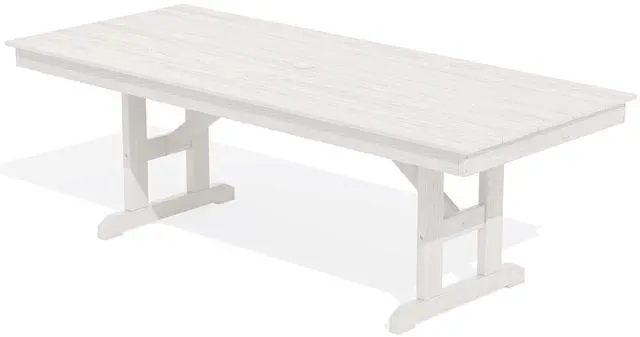 Main image of Outdoor Large HDPE Dining Table, 84" Rectangular Dining Table for 6-8 Person, All Weather HDPE Outdoor Furniture for Backyard, Garden, White