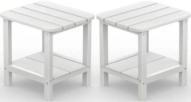 Main image of Double Adirondack Side Table Set of 2, End Table- White