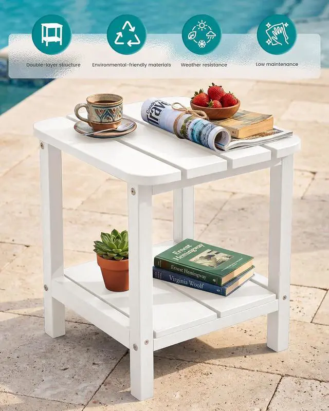 Alt view image 5 of 7 - Double Adirondack Side Table Set of 2, End Table- White