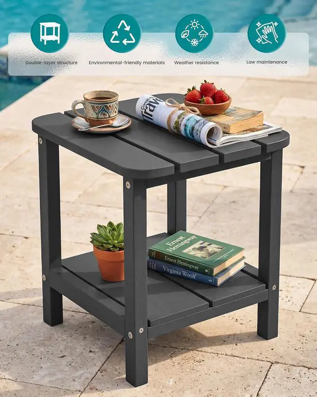 Alt view image 5 of 7 - Adirondack Table Outdoor Side Table- Gray