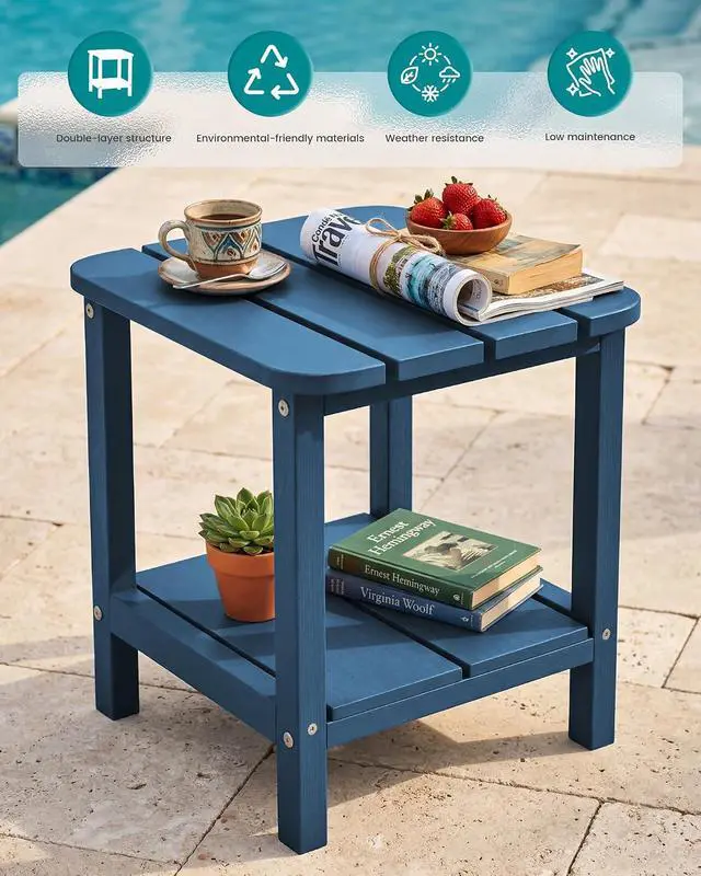 Alt view image 5 of 7 - Adirondack Table Set of 2, Outdoor Side Table- Blue