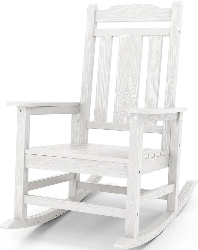 Main image of Oversized Rocking Chair Outdoor, HDPE Outdoor Rocking Chair, White
