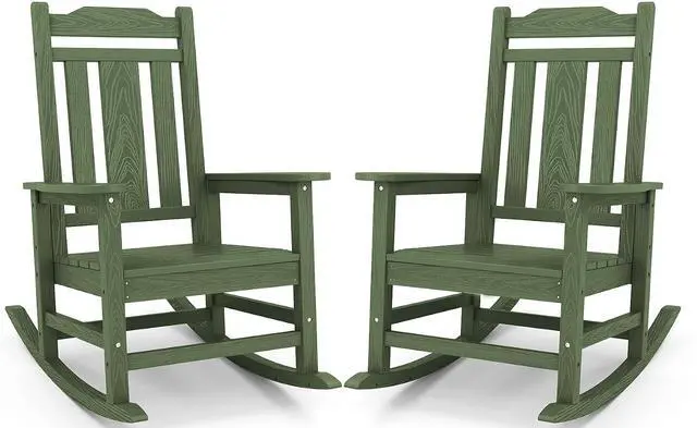 Main image of Oversized Rocking Chair Set of 2 Outdoor, HDPE Outdoor Rocking Chair Set of 2, Avocado