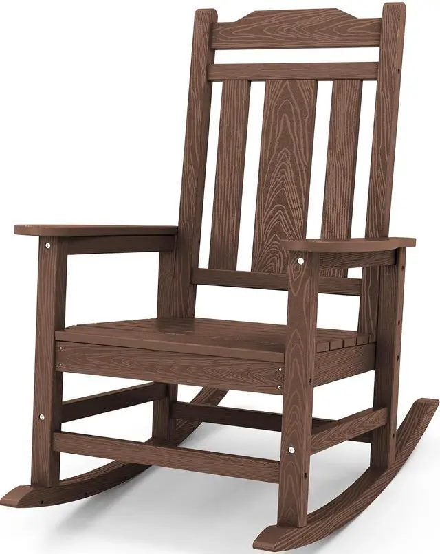 Main image of Oversized Rocking Chair Outdoor, HDPE Outdoor Rocking Chair, Coffee