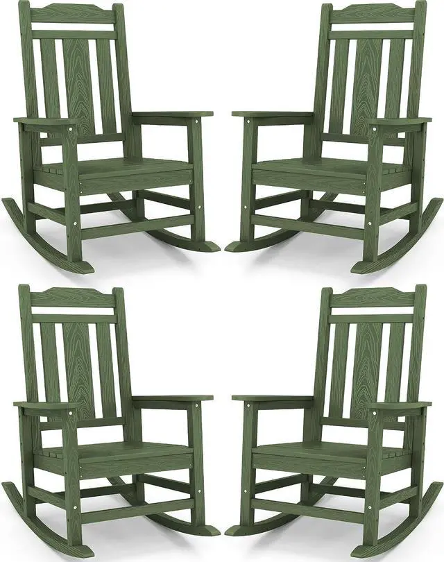 Main image of Oversized Rocking Chair Set of 4 Outdoor, HDPE Outdoor Rocking Chair Set of 4, Avocado