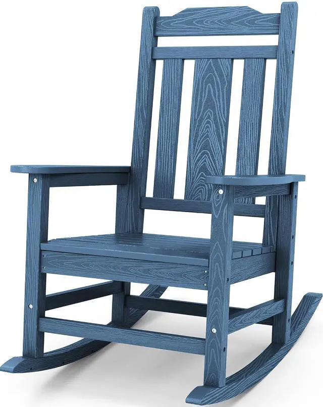 Main image of Oversized Rocking Chair Outdoor, HDPE Outdoor Rocking Chair, Blue