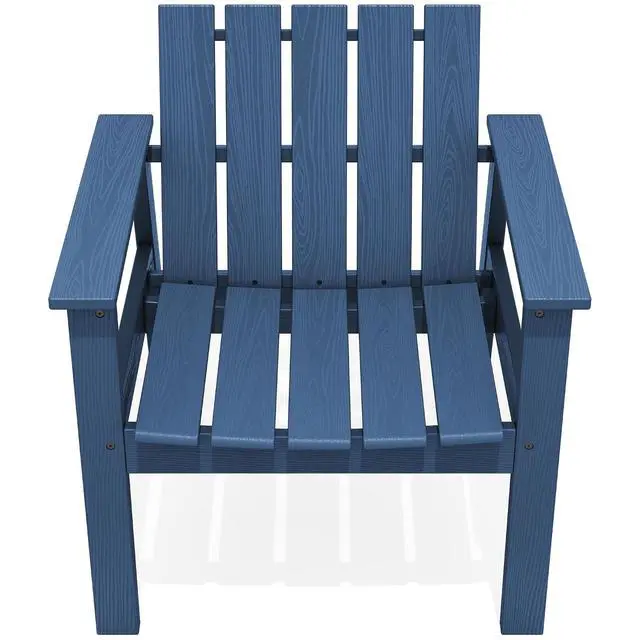 Alt view image 2 of 7 - Adirondack Chair Set, Includes Adirondack Chairs Set of 2 and 1 Piece Outdoor Side Table, HDPE Bistro Set- Navy