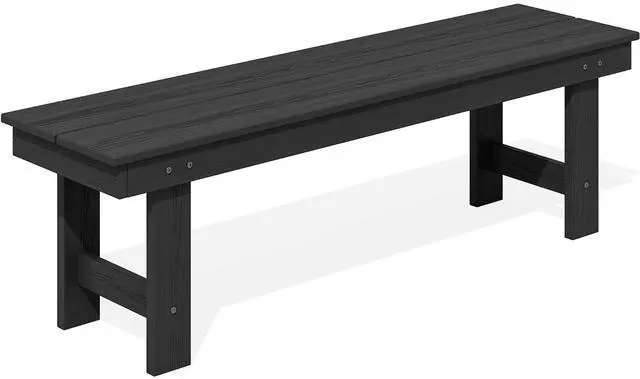 Main image of 2-Person Outdoor Bench Backless, HDPE Outdoor Benches Weatherproof, 660 Lbs Weight Capacity, Poly Lumber Patio Furniture for Garden, Porch and Park, Black