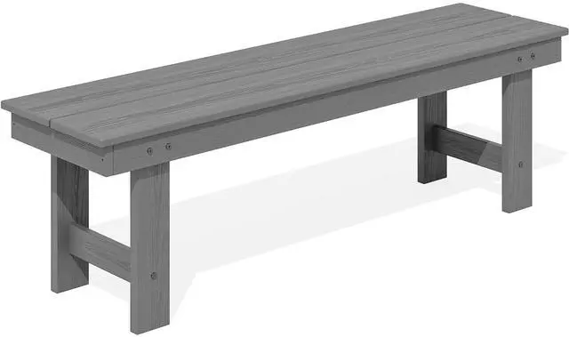 Main image of 2-Person Outdoor Bench Backless, HDPE Outdoor Benches Weatherproof, 660 Lbs Weight Capacity, Poly Lumber Patio Furniture for Garden, Porch and Park, Grey