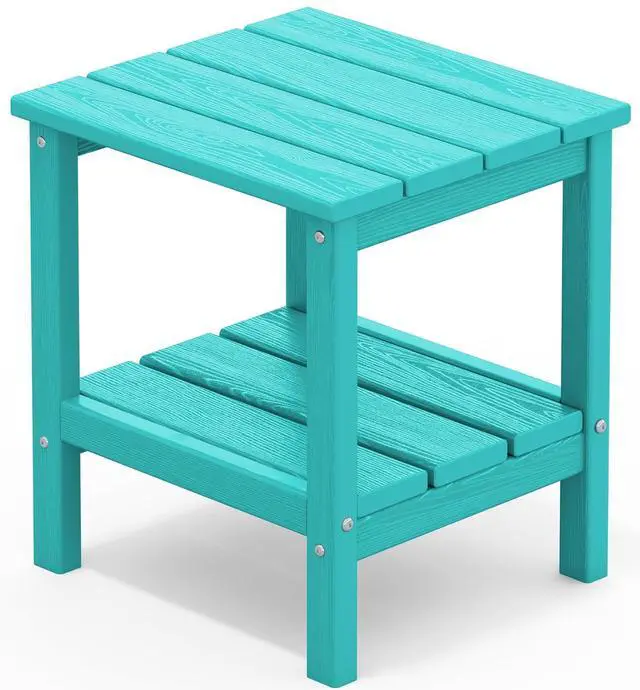 Main image of 2-Tier HDPE Outdoor Side Table, Weatherproof Rectangular Adirondack Side Table, Aruba