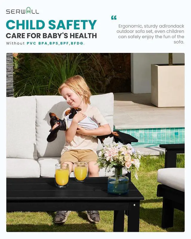 Alt view image 7 of 7 - Outdoor Loveseat, Black Frame and Khaki Cushion