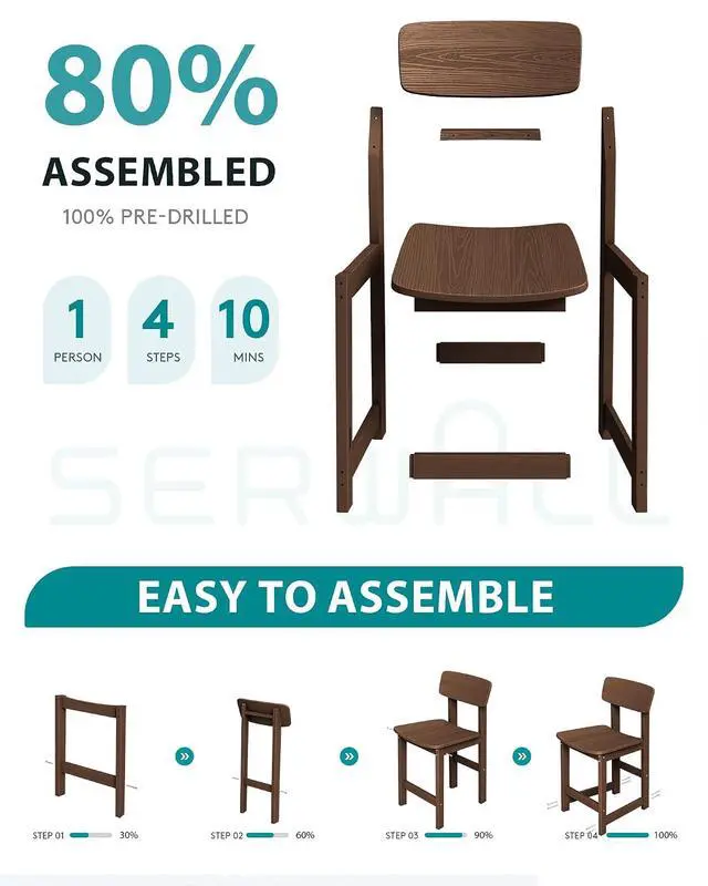 Alt view image 6 of 7 - Outdoor Bar Stools Set of 2, All Weather HDPE 25" Counter Height Bar Stools with Back, Outdoor Armless Barstools for Patio, Garden, Backyard, Balcony, Poolside, Brown