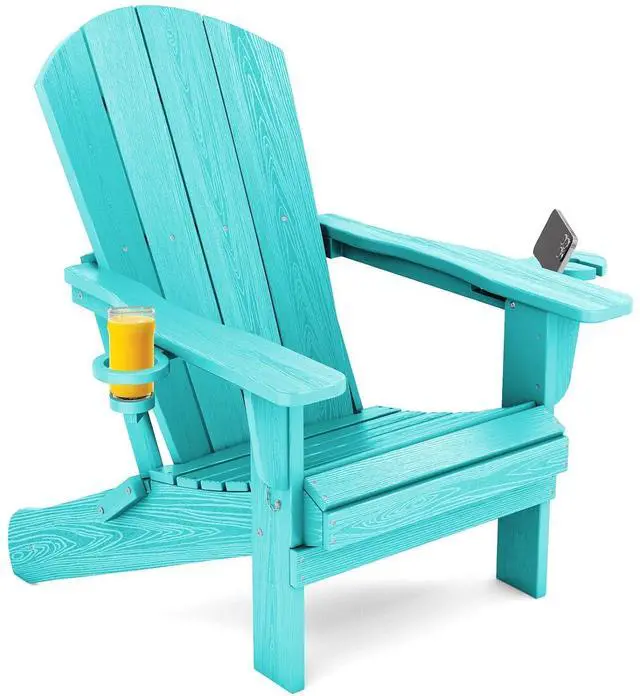 Main image of Adirondack Chair with Cup Holders - Composite Adirondack Chairs HDPE Outdoor Chairs All Weather Use- Aruba