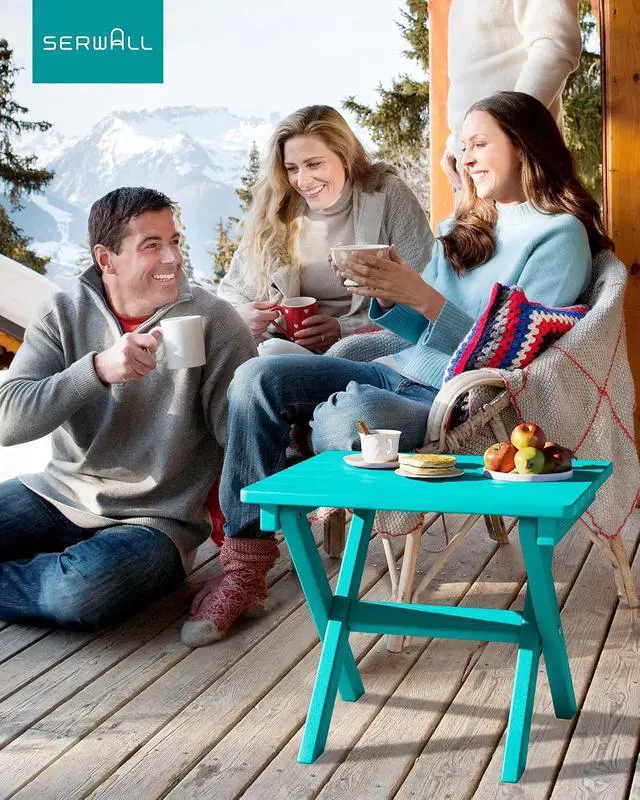 Alt view image 2 of 7 - Folding Outdoor Side Table Set of 4, Small Adirondack Side Table, Aruba