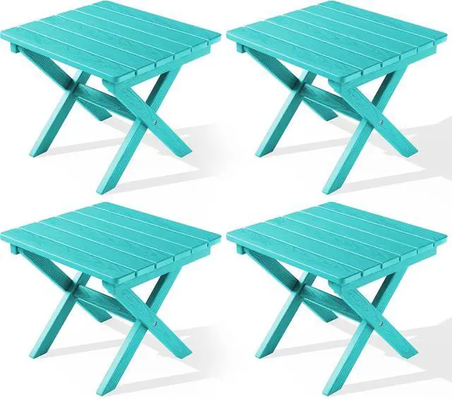 Main image of Folding Outdoor Side Table Set of 4, Small Adirondack Side Table, Aruba