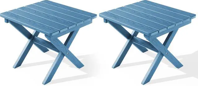 Main image of Folding Outdoor Side Table Set of 2, Portable Adirondack Side Table, Navy