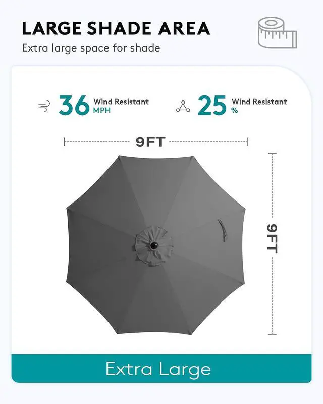 Alt view image 5 of 7 - Outdoor Bar Set with 9ft Umbrella, All-Weather HDPE Patio Bar Chairs and Table, Outdoor Furniture Set, Brown (Umbreall Base not Included)