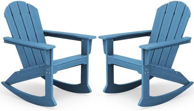 Main image of Outdoor Adirondack Rocking Chairs Set of 2, All-Weather HDPE Adirondack Rocker Chair, Front Porch Rocker Chairs for Patio Lawn Porch Deck, Navy
