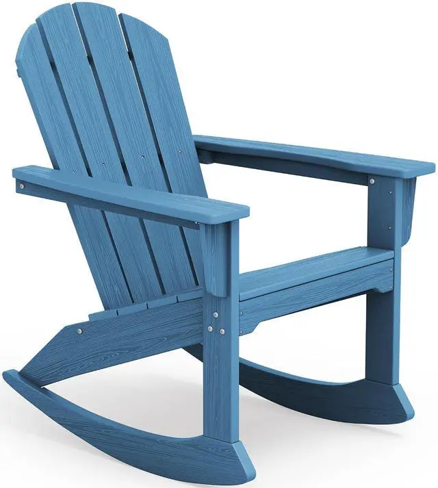 Main image of Outdoor Adirondack Rocking Chair, All-Weather HDPE Adirondack Rocker Chair, Front Porch Rocker Chairs for Patio Lawn Porch Deck, Navy
