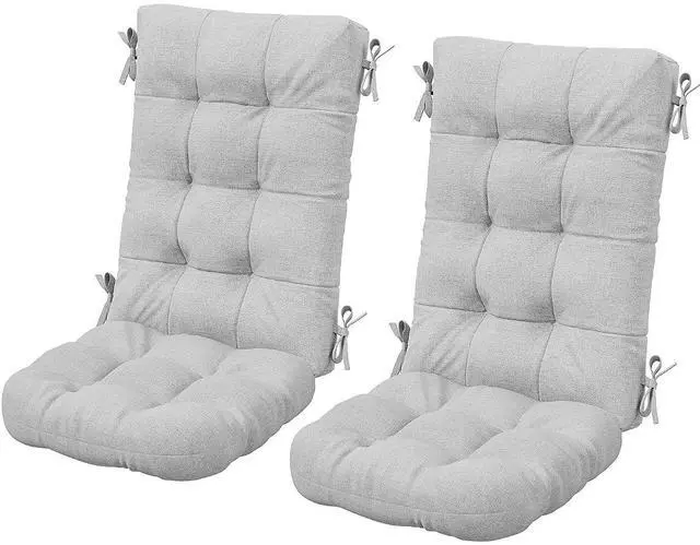 Main image of HDPE Outdoor Rocking Chair Cushion Set of 2, Memory Foam Cushion Gray