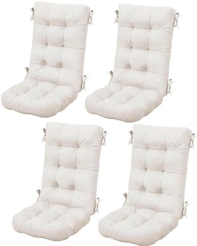 Main image of HDPE Outdoor Rocking Chair Cushion Set of 4, Memory Foam Cushion Beige